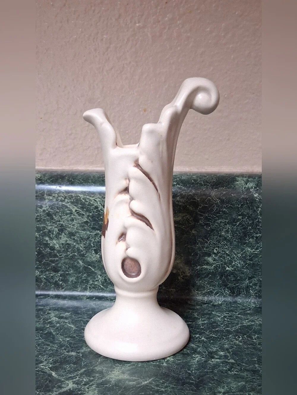 Vintage Red Wing Art Pottery Ivory And Brown 1940s 6